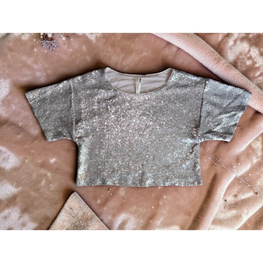 Anthropologie‎ - Sequin Crop Top - Size Small